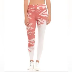 NWOT Wonderly Studio Orange and White Tie-Dye Ombré High-Waisted Leggings S